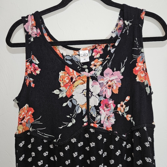 Bila Dress Womens Medium Gauzy Babydoll Floral Sleeveless Rayon Flowy Flattering - Picture 7 of 14